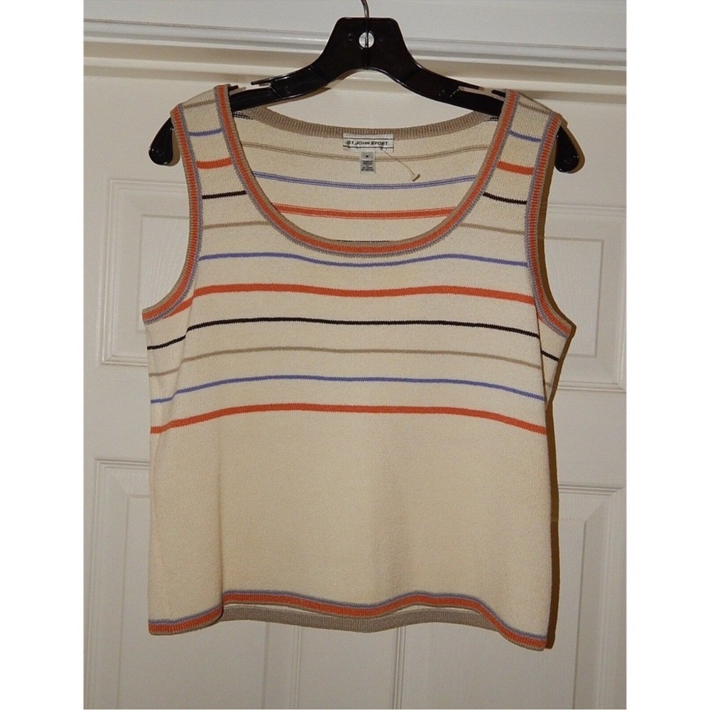 St. John Multicolor Striped Tank Top